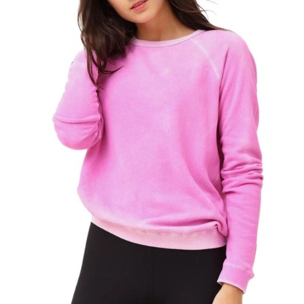 FREECITY Rabbit Raglan Pink Crewneck Sweatshirt Sz XS NEW $215!!